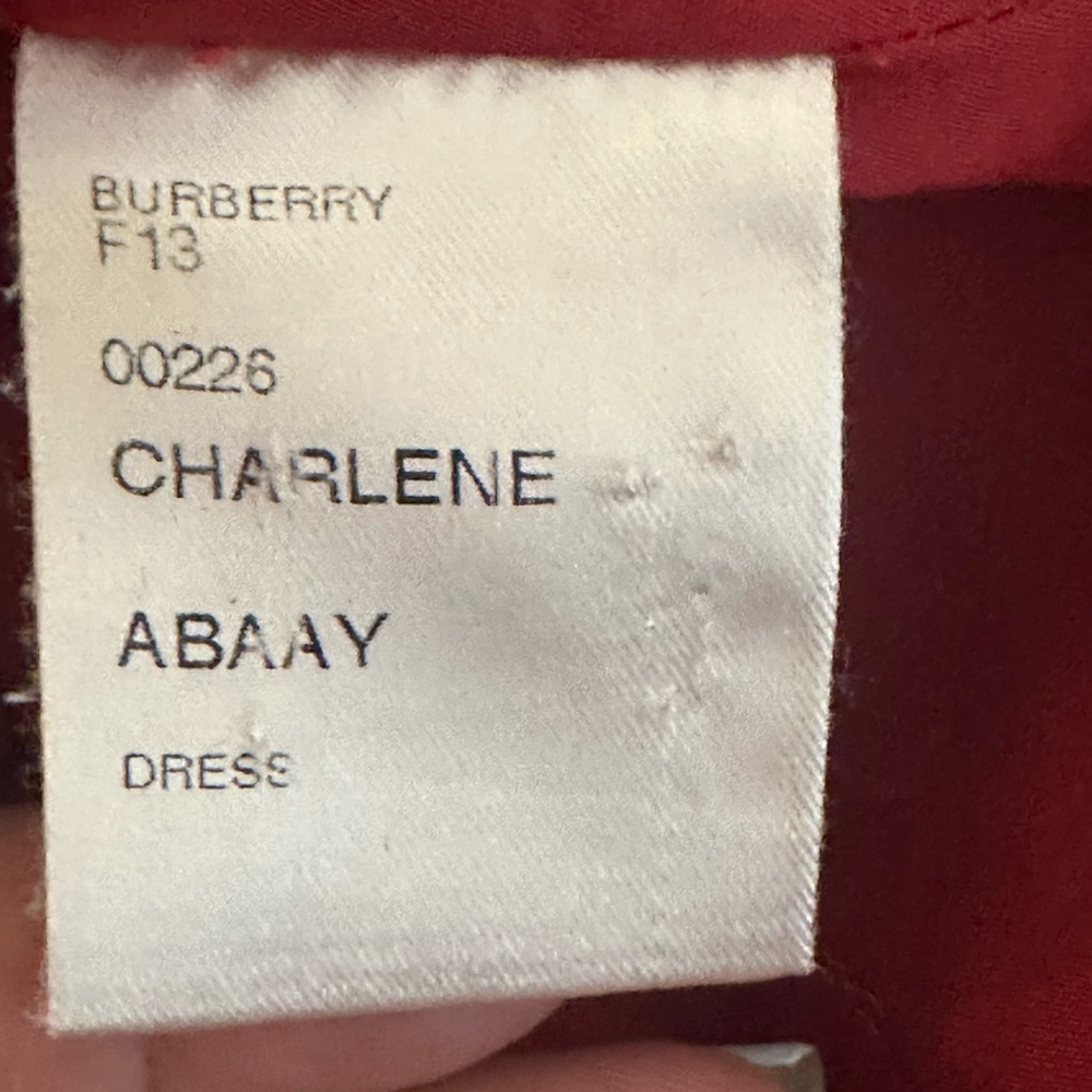 Burberry Burgundy Satin Midi Dress - Picture 14 of 15